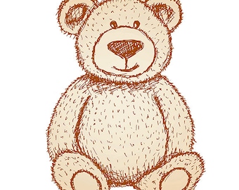Brown Teddy Bear Print, Nursery Prints, Teddy Bear decor, teddy bear print, bear prints, bear art decor, teddy bear nursery print, bears
