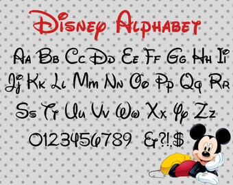Disney Alphabet, SVG, dxf, png, eps, disney font cricut and silhouette cameo, disney font, disney svg, font svg, disney cricut