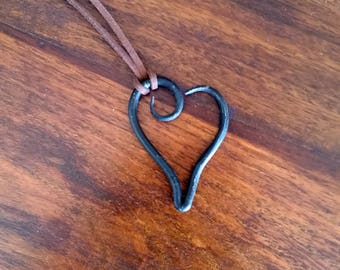 Hand forged heart necklace