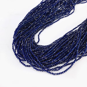2MM Natural Sapphire Beads, Round Sapphire beads , Faceted Sapphire Beads, Gemstone Beads , July Birthstone, 15.5 inch Strand