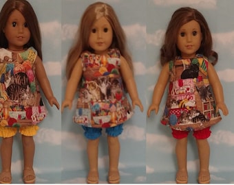 Short Set for 18" doll, 18 inch Girl Doll Clothing, handmade to fit American Girl Dolls, (choose an option) 975abc
