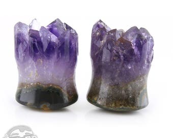 Raw Amethyst Plugs 5/8" (16mm)