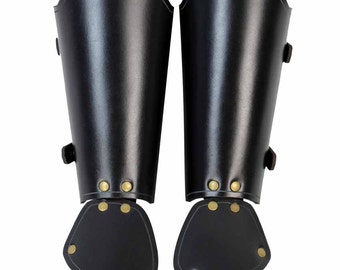 Squire's Leather Gauntlets - Medieval Leather Bracers - Leather Vambraces - #DK6083