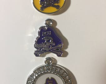 East Carolina Pirates Logo Charms (3) Do It Yourself Jewelry