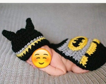 Batman and Robin Costume -Baby Boy Costume - Baby Batman photo outfit - newborn photo outfit - newborn batman costume - baby batman costume