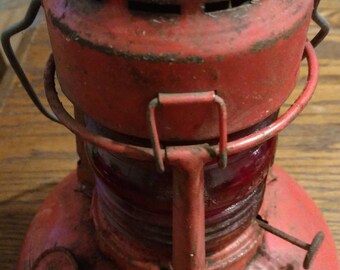 Dietz 40 Red Globe Traffic Lantern Kerosene Railroad