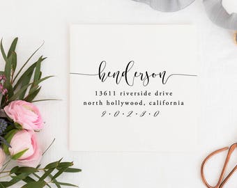Return Address Stamp, Address Stamp, Custom Address Stamp, Wedding Return Address Stamp Personalized Return Address Stamp Rubber Stamp No.76