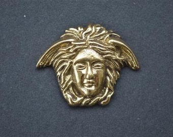 Pequeño Art Nouveau Dama cabeza Muebles de latón macizo Monte ormalu H6