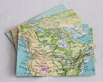 Recycled Map Envelopes / Oh Canada / Canadian Atlas Map Envelopes / set of 10, 4.5 x 6 by PrairiePeasant