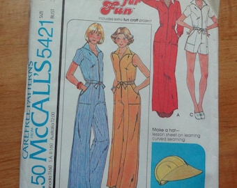 UNCUT McCall's 5421 Misses Jumpsuit Size 12