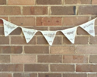 Lace Bunting - Cream Vintage Style