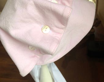Girls Pink Corduroy Bonnet