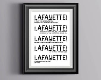 Hamilton Musical inspired - Lafayette quote, Typography Print - Poster, Hamilton