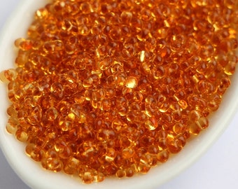 2x4mm Farfalle Transparent Topaz Amber Gold Czech seed beads small 20g Preciosa Ornela Butterfly Bead Bowtie Bead Peanut Bead Dogbone Bead