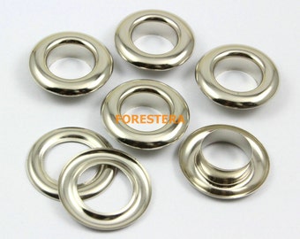 50Pcs 27mm Silver Round Grommet Eyelet Big Grommet 15mm Internal Diameter (SRG27)