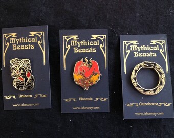 Mythical Beasts Enamel Pins