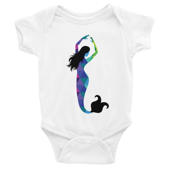 Infant Bodysuit with a Colorful Little Mermaid on the Front