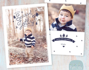 Holiday Card Template - Christmas Photoshop template - AC040 - INSTANT DOWNLOAD