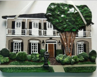 Custom house ornament - handmade clay ornament, perfect Housewarming & first Christmas gift!