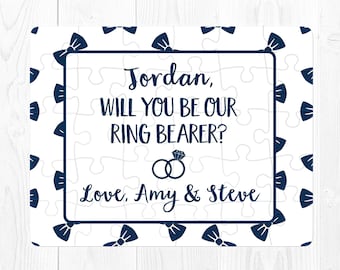 Ring Bearer Proposal Ringbearer Puzzle Ring Bearer Proposal Puzzle Ringbearer Proposal Gift Ring Bearer Proposal Card Custom Navy Blue Cute
