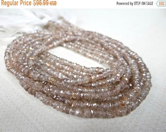 1st ANNIVERSARY SALE--- Champagne zircon faceted rondelles/3mm/6.5 inches long