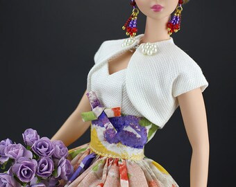 vintage dress with bolero for Silkstone Barbie by SL Doll Fashion