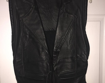 Handcrafted Men's buffalo leather vest size M-L