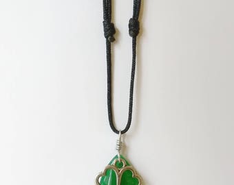 Jade Stone and Lucky Charms Necklace