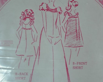 Vintage 1970s Patterns Pacifica 3033 Sewing Pattern Empire Waist Dress, Hawaiian UNCUT, Size 6 8 10 12 14 16 Bust 30 32 33 34 36 38