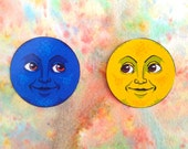 Items similar to Creepy Moon Emoji  1 6 handmade stickers 