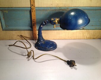 Vintage industrial gooseneck metal office desk lamp
