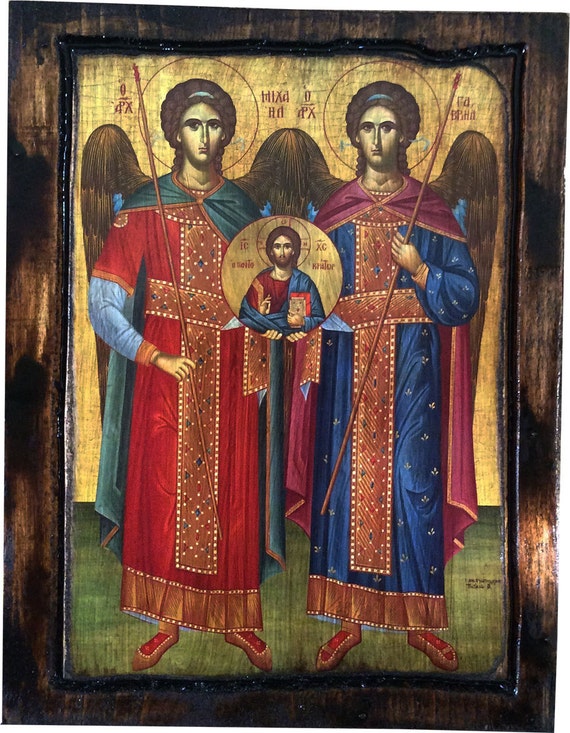 Archangel Michael Archangel Gabriel Orthodox Byzantine Icon