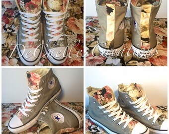 Custom made flower converse // floral converse // custom converse