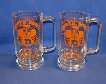Denver Broncos Mugs SUPER BOWL XII 1977 Set of 2