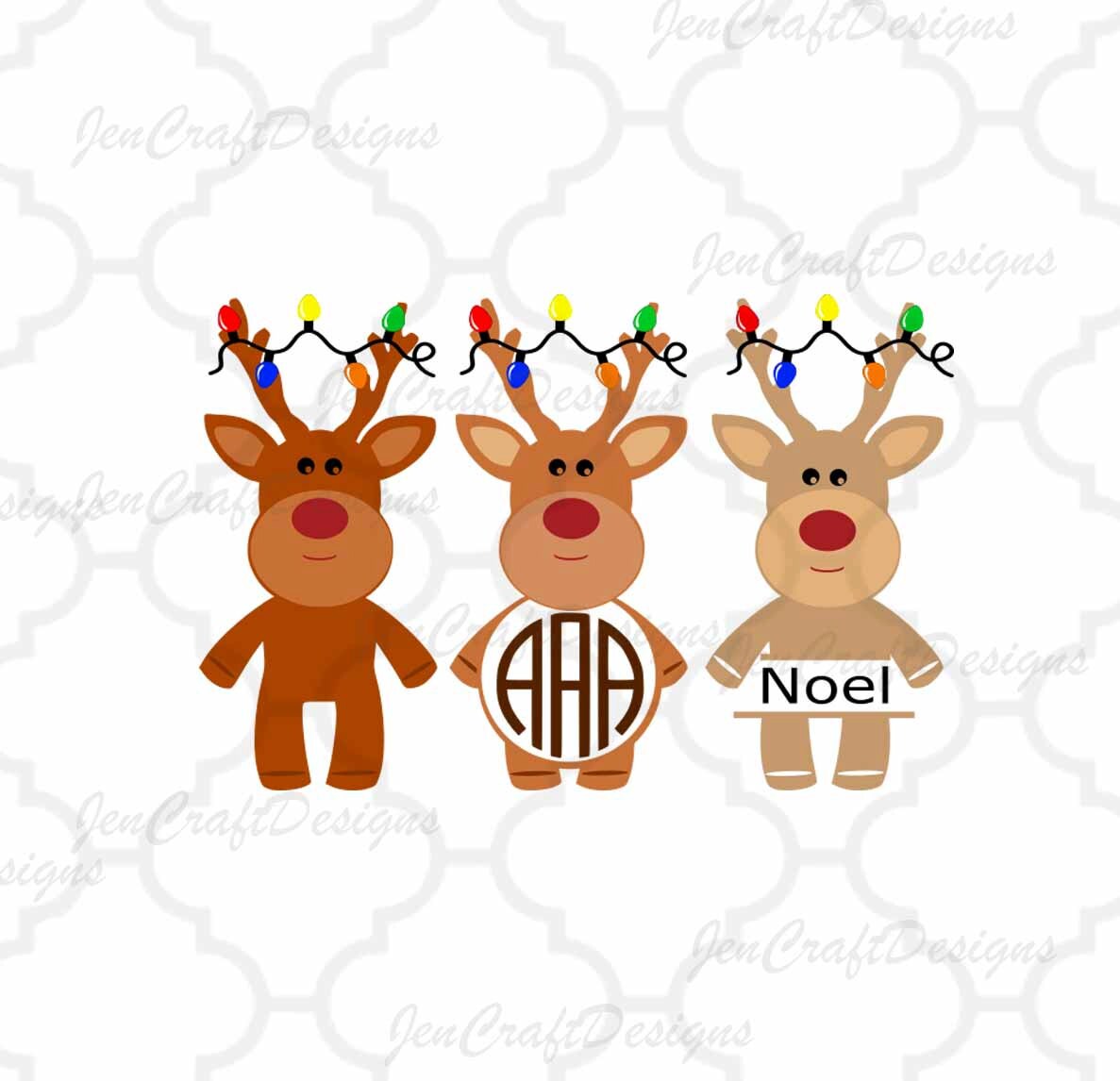 Download Reindeer Monogram Frames SVG Cutting Files, SVG Eps Png ...