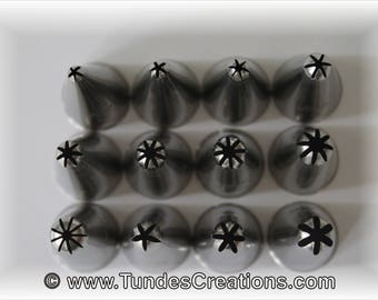 Ateco decorating tips, closed star, set of 12 - decorating tubes - decorating nozzles