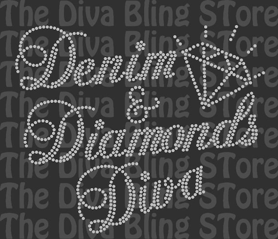 Download Denim and Diamonds Diva Rhinestone SVG File