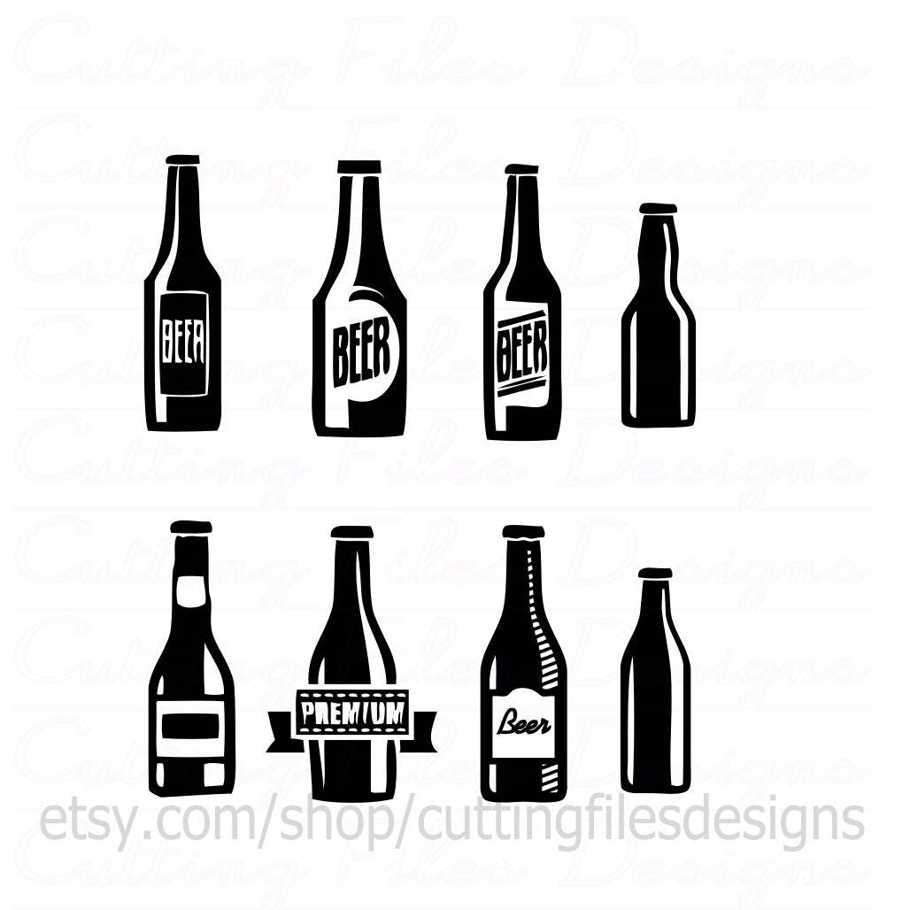 Download Beer Liquor Bottles SVG Cutting File w/PNG for Cricut