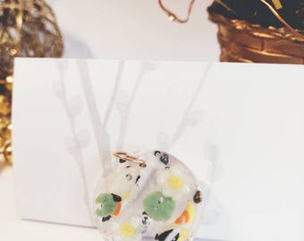 Japanese garden inspired koi fish pond charm.