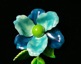 Vintage enamel flower brooch Made in Germany