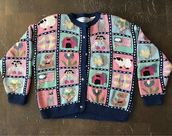 Amazing hand knitted authentic vintage ugly sweater