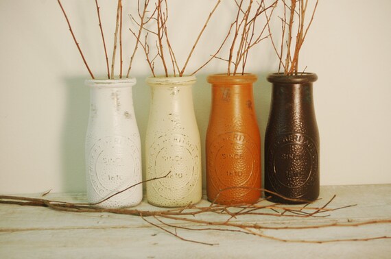 Farmhouse Milk bottles Farmhouse table decor fixer upper Farmhouse Milk bottles Farmhouse table decor fixer upper