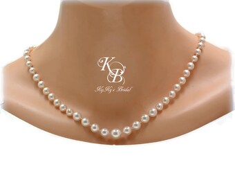 Knotted Pearl Necklace - Real Pearl Necklace - Bridal Necklace - Freshwater Pearl Necklace - Genuine Pearl Necklace - Swarovski Pearls