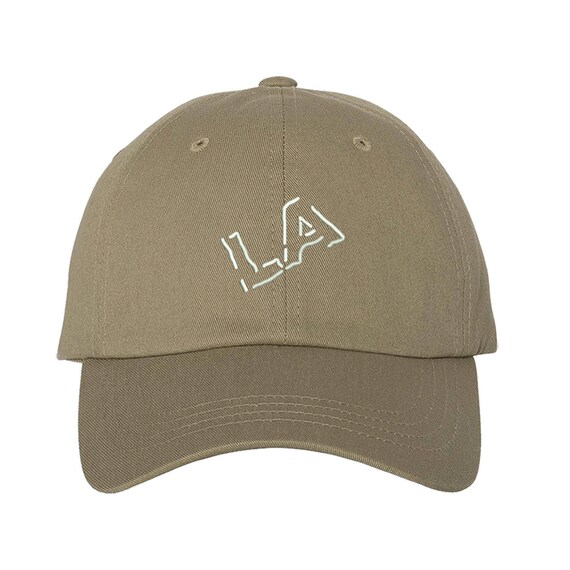 LA SLANT Dad Hat, Embroidered West Coast Los Angeles, Low Profile "LA" Slanted Baseball Cap Hats, Multiple Colors Available