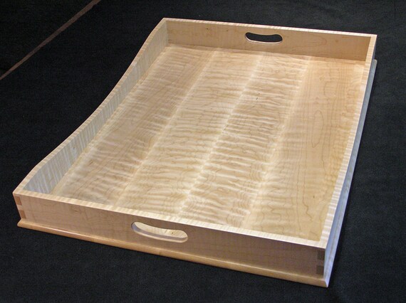 15" x 21" Tiger Maple Ottoman Tray