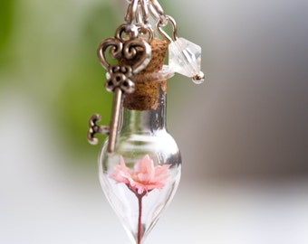 Flower Necklace, terrarium necklace, Bottle necklace, Jewelry for Woman, dried flower, terrarium, terrarium, Gift for her, Mother's Day