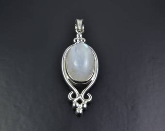 Rainbow Moonstone Sterling Silver Pendant
