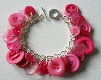 Sweet Treat Candy Pink Button Bracelet