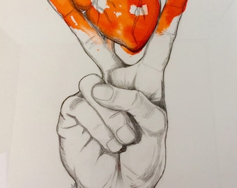 Original illustration. Peace starts in the heart