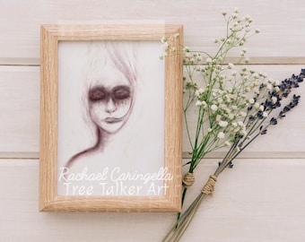 Smoke - Minimal Art - Pastel - Tree Talker Art Rachael Caringella